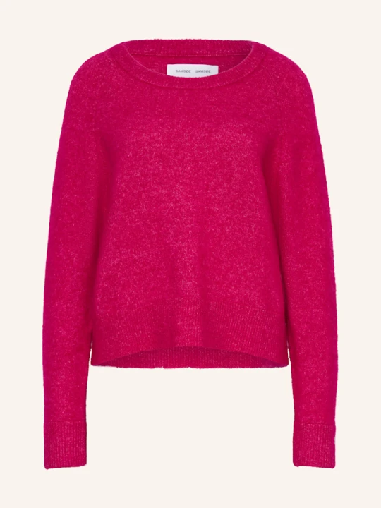 Zdjęcie produktu Samsøe Samsøe Sweter Nor O-N Short Z Dodatkiem Alpaki pink