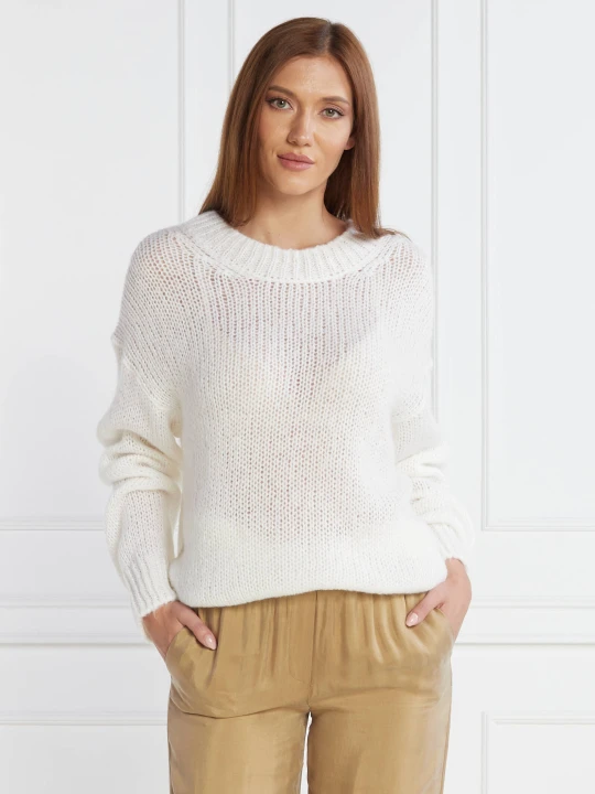 Zdjęcie produktu Samsøe Samsøe Sweter | Regular Fit | z dodatkiem wełny biały