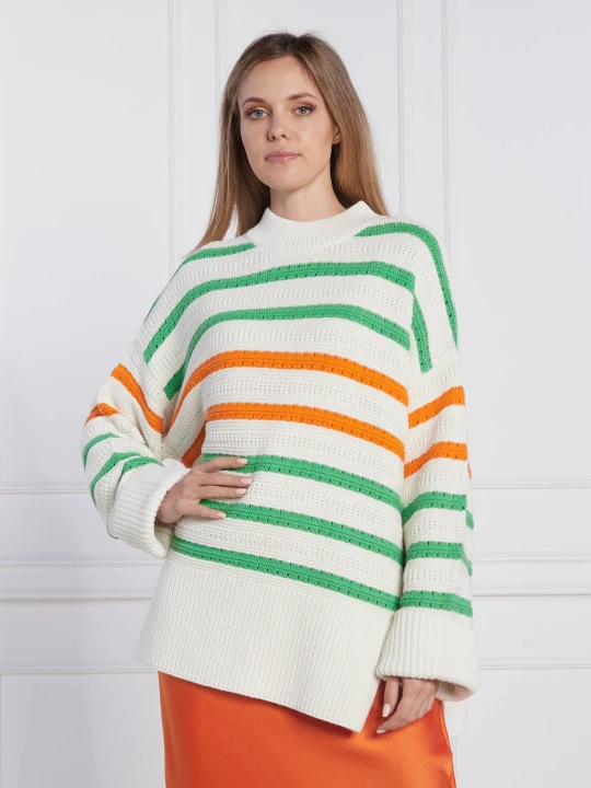 Zdjęcie produktu Samsøe Samsøe Sweter | Relaxed fit | z dodatkiem lnu kremowy
