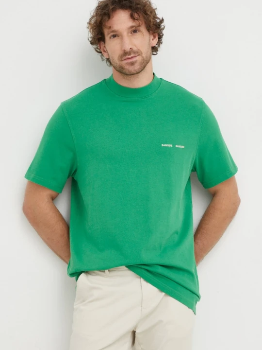 Zdjęcie produktu Samsoe Samsoe t-shirt bawełniany Norsbro Samsøe Samsøe zielony