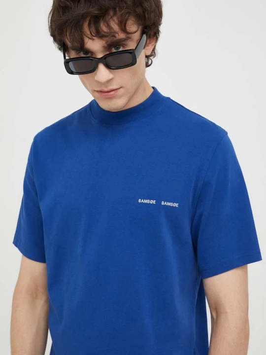 Zdjęcie produktu Samsoe Samsoe t-shirt bawełniany Norsbro Samsøe Samsøe niebieski