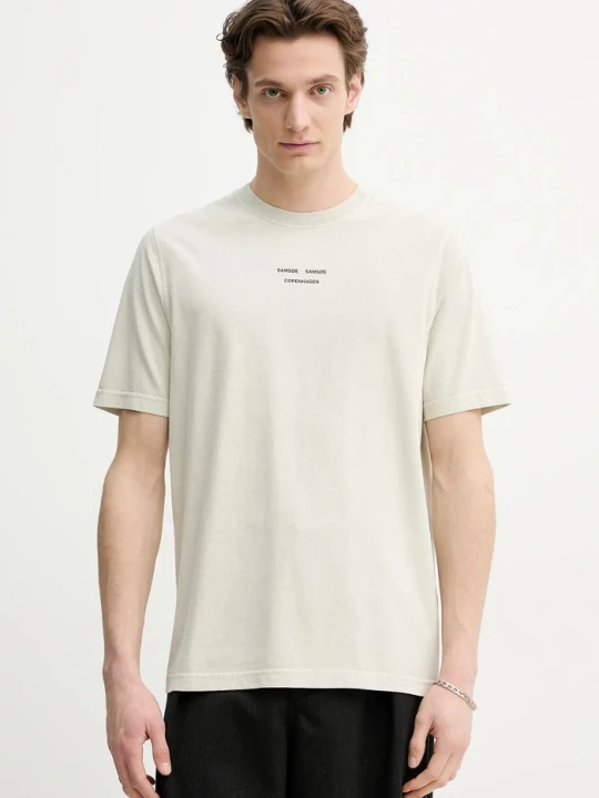 Zdjęcie produktu Samsoe Samsoe t-shirt bawełniany SAMARCUS Samsøe Samsøe beżowy