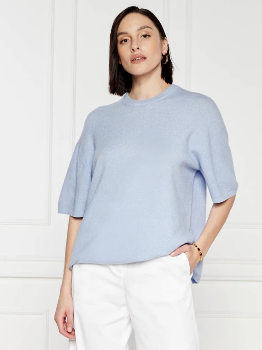 Zdjęcie produktu Samsøe Samsøe Wełniany sweter Megan | Oversize fit błękitny