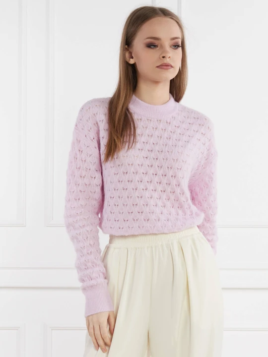 Zdjęcie produktu Samsøe Samsøe Wełniany sweter Saanour | Classic fit lawendowy