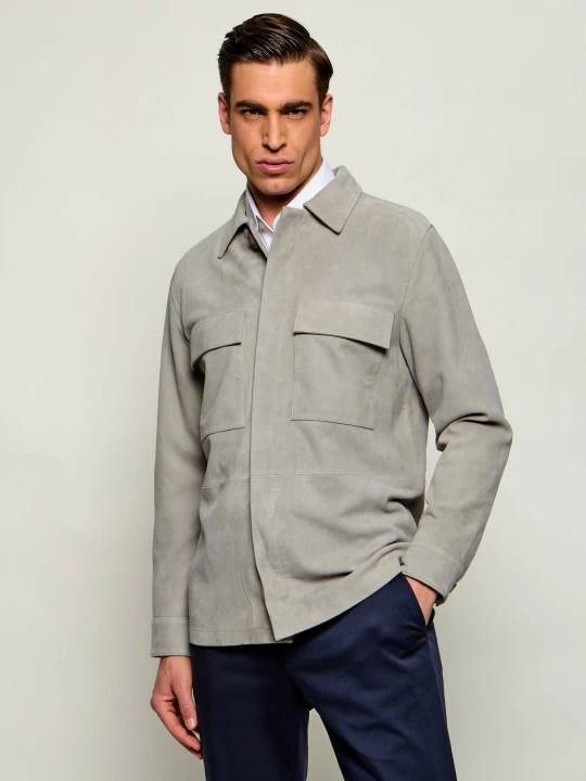 Zdjęcie produktu Sand Copenhagen Kurtka Aiden | Regular Fit | zamsz szary