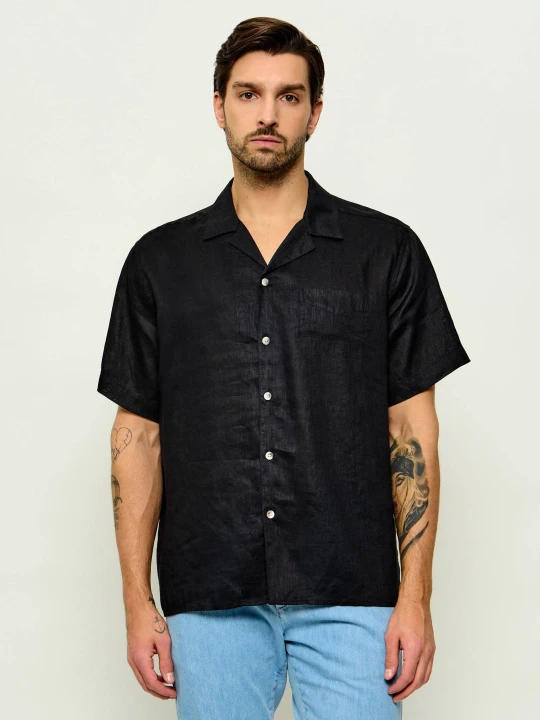 Zdjęcie produktu Sand Copenhagen Lniana koszula 3464 M - Chad | Relaxed fit czarny