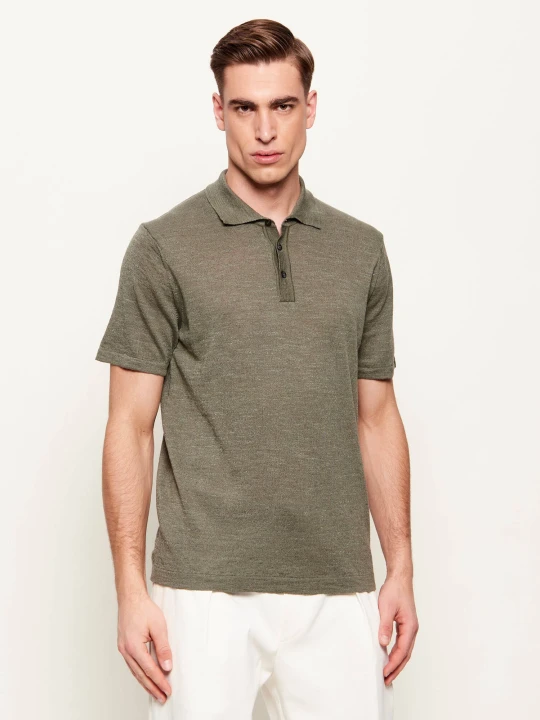 Zdjęcie produktu Sand Copenhagen Lniane polo Rico | Regular Fit khaki