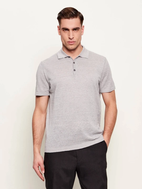 Zdjęcie produktu Sand Copenhagen Lniane polo Rico | Regular Fit szary