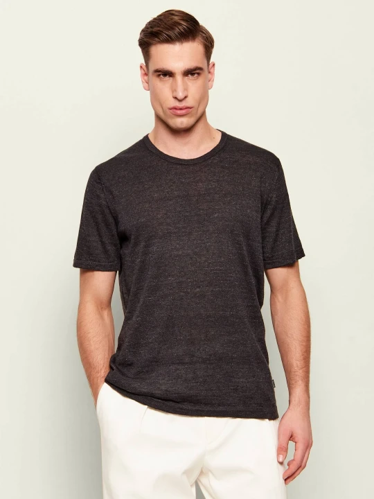 Zdjęcie produktu Sand Copenhagen Lniany t-shirt | Regular Fit czarny