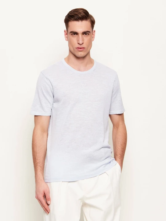 Zdjęcie produktu Sand Copenhagen Lniany t-shirt | Regular Fit błękitny