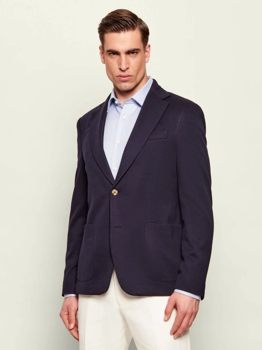 Zdjęcie produktu Sand Copenhagen Wełniana marynarka Star Easy | Slim Fit granatowy