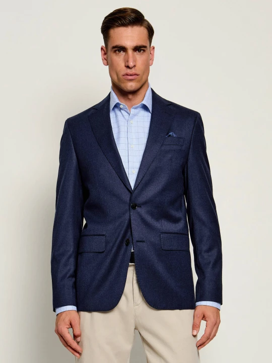 Zdjęcie produktu Sand Copenhagen Wełniana marynarka Stretch Flannel | Regular Fit granatowy