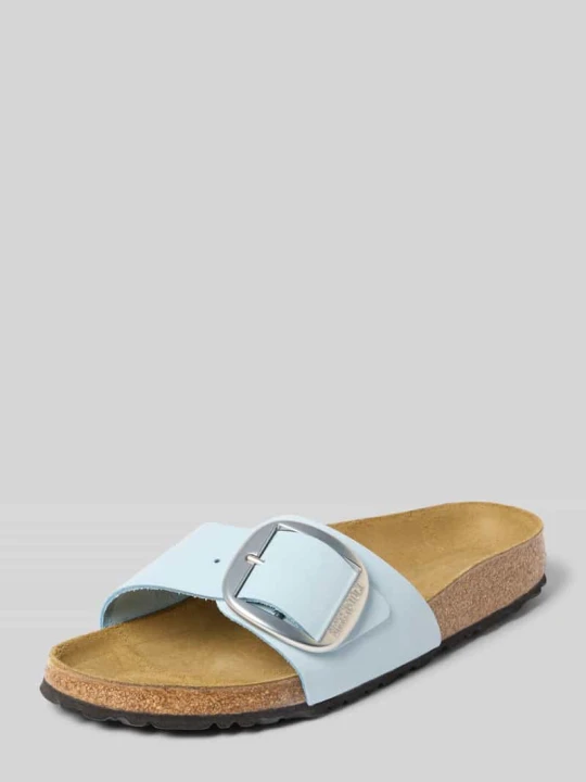 Zdjęcie produktu Sandał na obcasie z nubuku model 'MADRID BIG BUCKLE' Birkenstock Jasnoniebieski