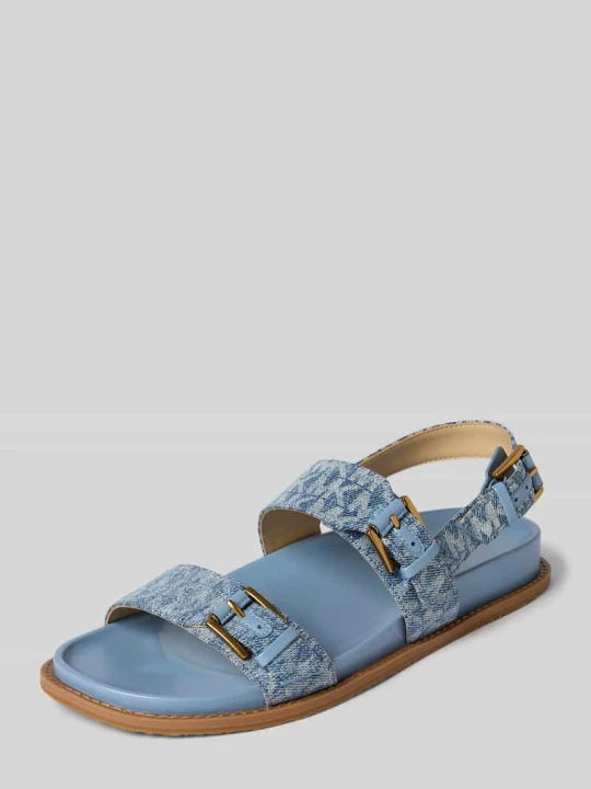 Zdjęcie produktu Sandał na obcasie z wzorem logo model 'NIA' Michael Kors Jeansowy niebieski