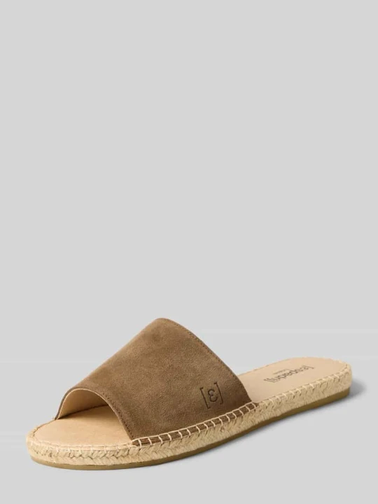 Zdjęcie produktu Sandałki z detalem z logo model 'PLAGE VELOUR' Espadrij Koniakowy