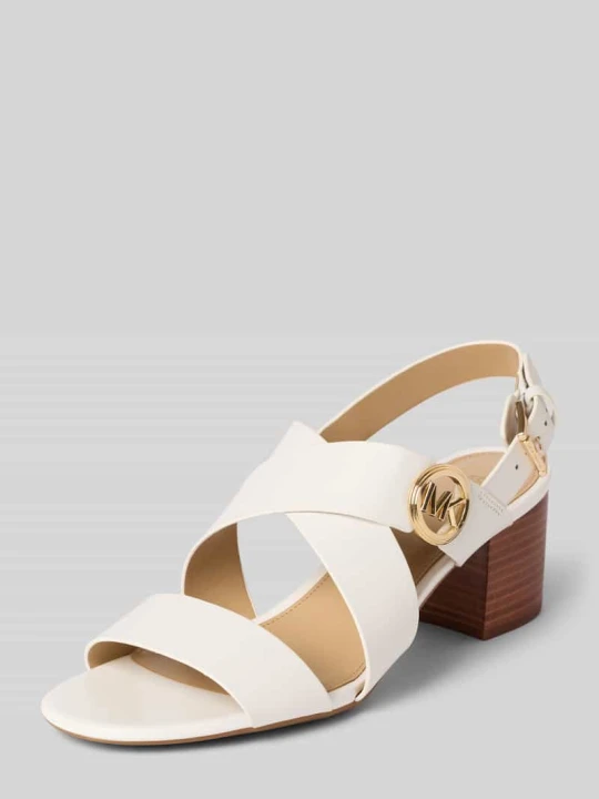 Zdjęcie produktu Sandałki ze skóry z obcasem słupek Michael Kors Złamany biały