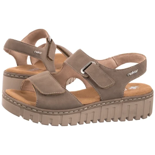 Zdjęcie produktu Sandały Beżowe V1382-64 Beige (RI387-a) Rieker