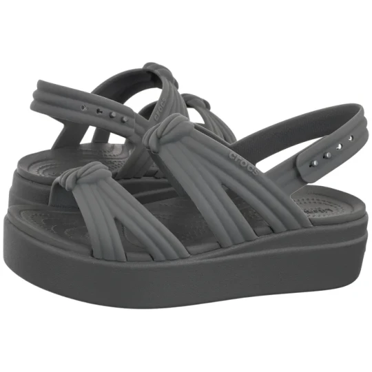 Zdjęcie produktu Sandały Brooklyn Knot Low Wedge Carbon 212864-0YK (CR423-c) Crocs