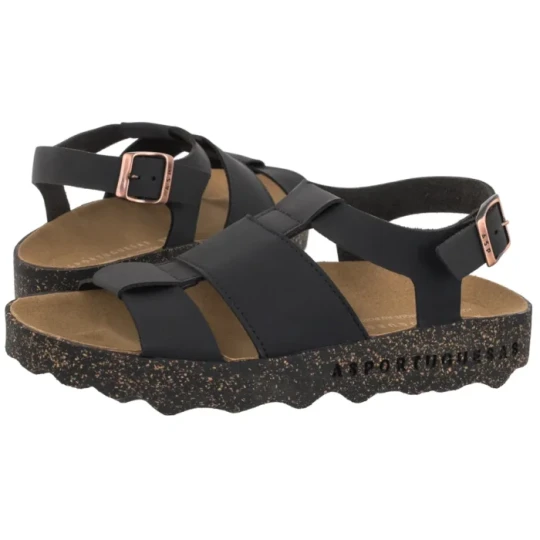 Zdjęcie produktu Sandały Calla L Eco Nubuck Black P018329000 (AP25-a) Asportuguesas