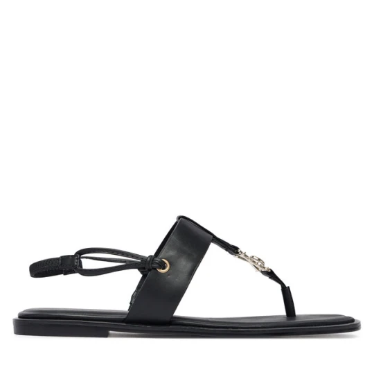 Zdjęcie produktu Sandały Calvin Klein Round Flat Sndl Thong Lth Hdw HW0HW02926 Czarny