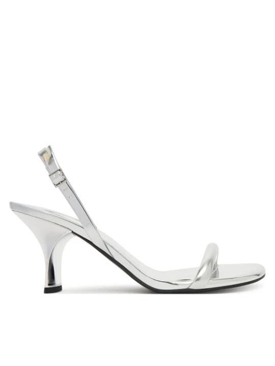 Zdjęcie produktu Sandały Calvin Klein Sculpt Kitt Heel Strappy Lth Met HW0HW02709 Srebrny