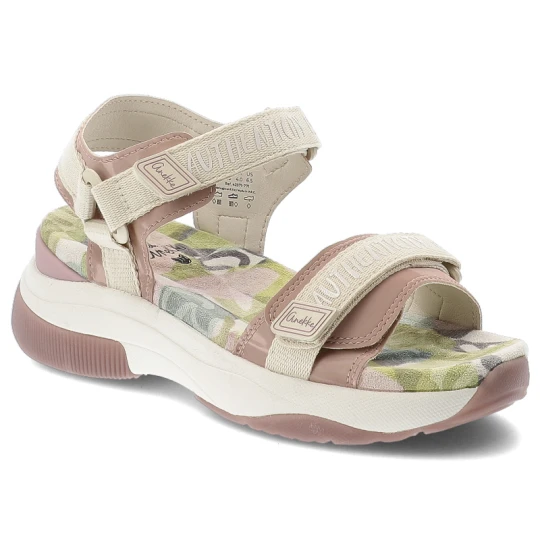 Zdjęcie produktu Sandały damskie Anekke, z materiału regulowane paski na rzepy gruba podeszwa sportowy styl casual, różowe, 42371-471