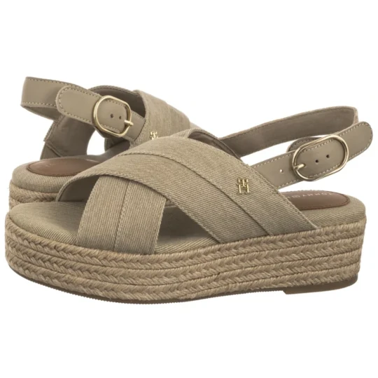 Zdjęcie produktu Sandały Denim Espadrille Platform Sandal Horseradish FW0FW08669 ACC (TH1333-a) Tommy Hilfiger