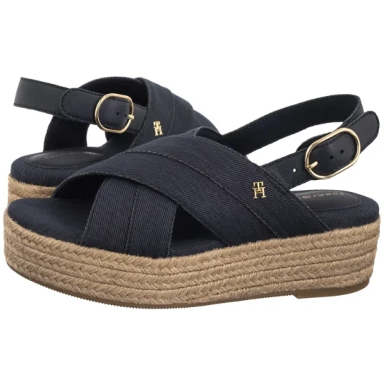 Zdjęcie produktu Sandały Denim Espadrille Platform Sandal Space Blue FW0FW08669 DW6 (TH1333-b) Tommy Hilfiger