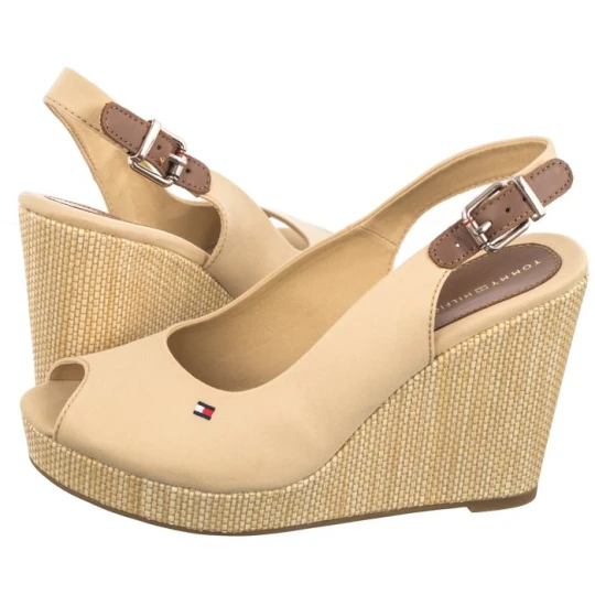 Zdjęcie produktu Sandały Iconic Elena Sling Back Wedge FW0FW04789 ACR Harvest Wheat (TH126-e) Tommy Hilfiger