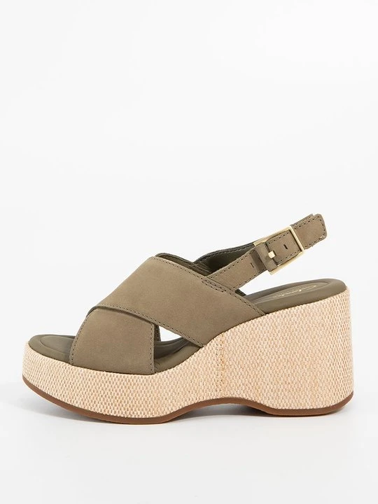 Zdjęcie produktu Sandały na koturnie Clarks oliwkowy