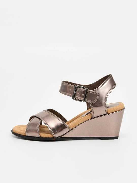 Zdjęcie produktu Sandały na koturnie Clarks szary