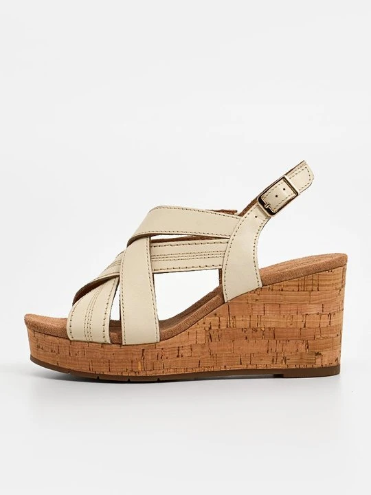 Zdjęcie produktu Sandały na koturnie Clarks beżowy