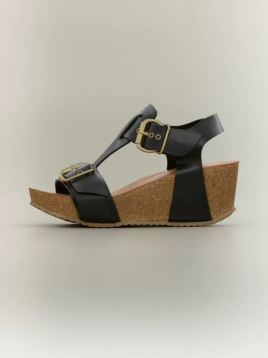 Zdjęcie produktu Sandały na koturnie Copenhagen Shoes czarny