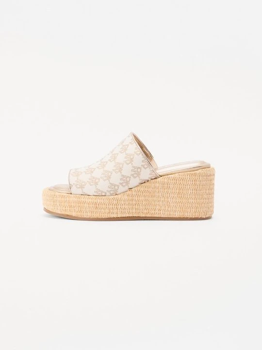 Zdjęcie produktu Sandały na koturnie DKNY beżowy