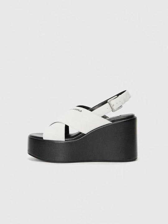 Zdjęcie produktu Sandały na koturnie KARL LAGERFELD biały