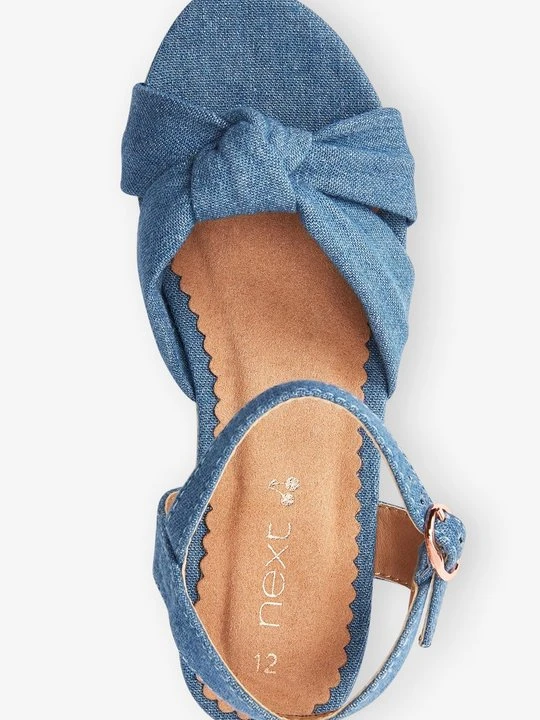 Zdjęcie produktu Sandały na koturnie Next niebieski denim