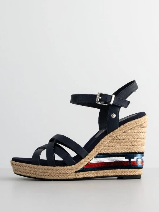 Zdjęcie produktu Sandały na koturnie Tommy Hilfiger granatowy