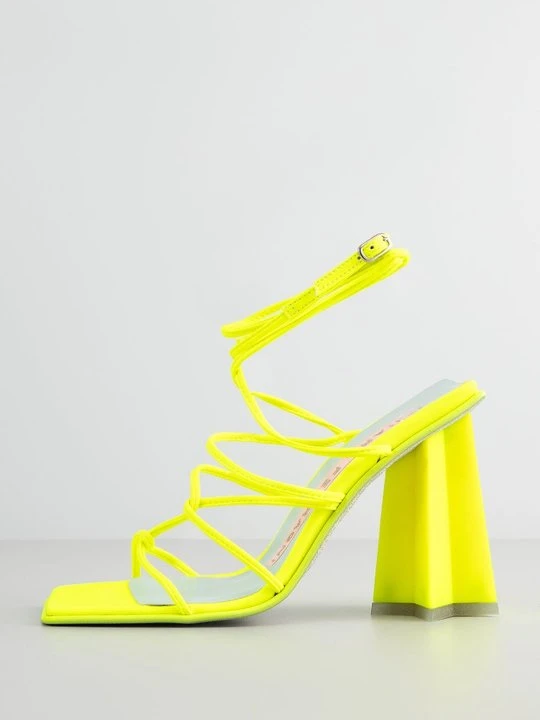 Zdjęcie produktu Sandały na obcasie Chiara Ferragni żółty neon