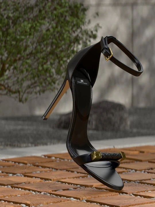 Zdjęcie produktu Sandały na obcasie Elisabetta Franchi czarny