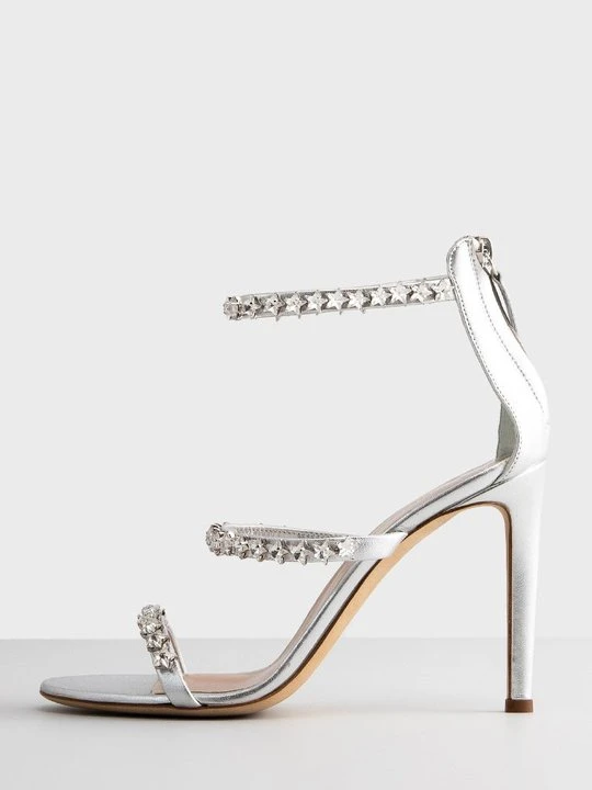 Zdjęcie produktu Sandały na obcasie Giuseppe Zanotti srebrny