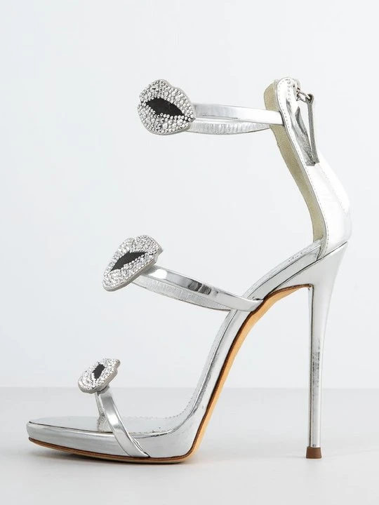 Zdjęcie produktu Sandały na obcasie Giuseppe Zanotti srebrny