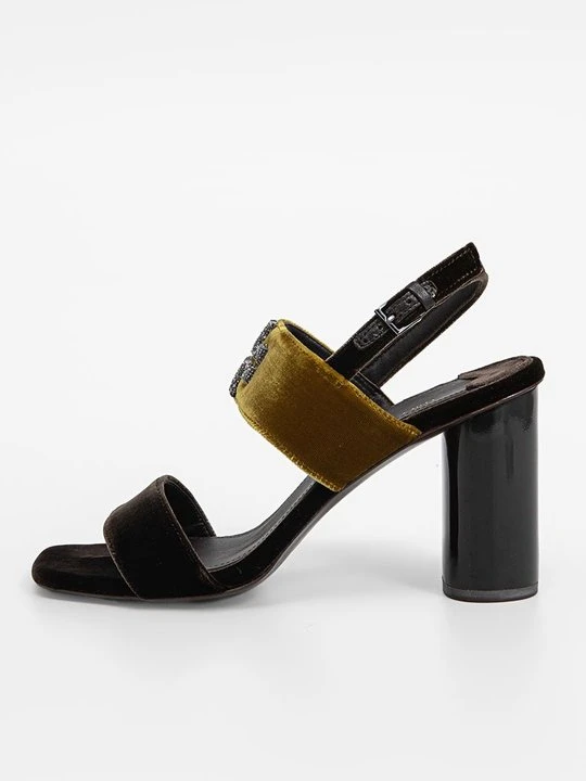 Zdjęcie produktu Sandały na obcasie Tory Burch ciemnobrązowy