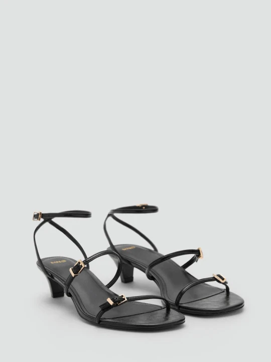 Zdjęcie produktu Sandały na obcasie typu kaczuszka z klamerką czarny - Kobieta - MANGO