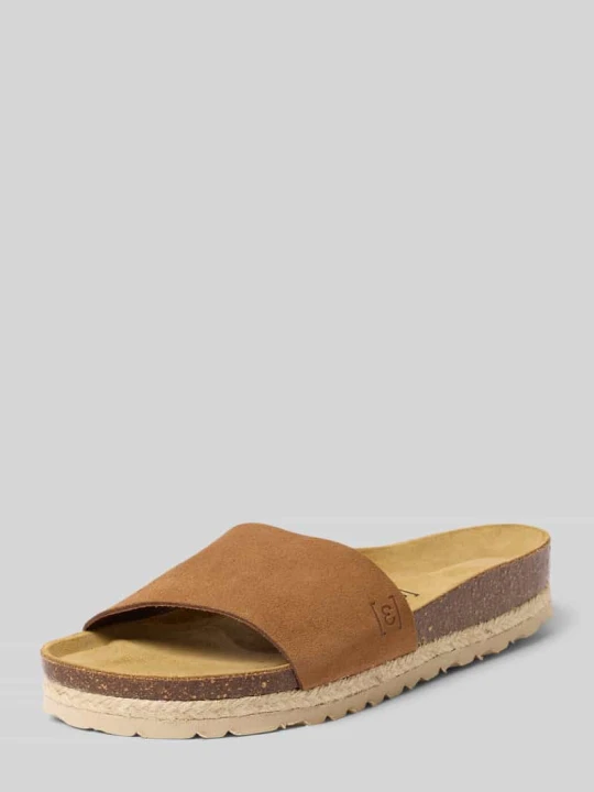 Zdjęcie produktu Sandały na obcasie ze skóry model 'COPINE VELOUR' Espadrij Koniakowy