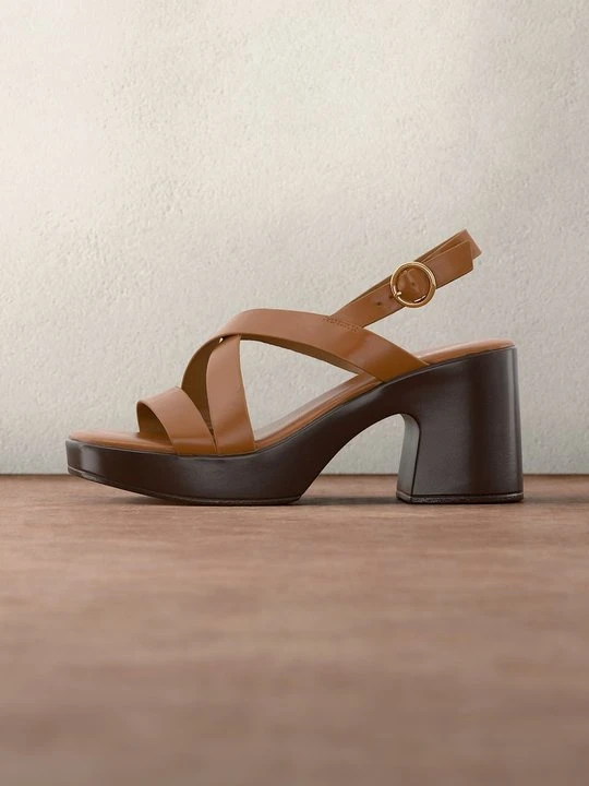 Zdjęcie produktu Sandały na platformie Anna Field Wide Fit By Zalando koniakowy