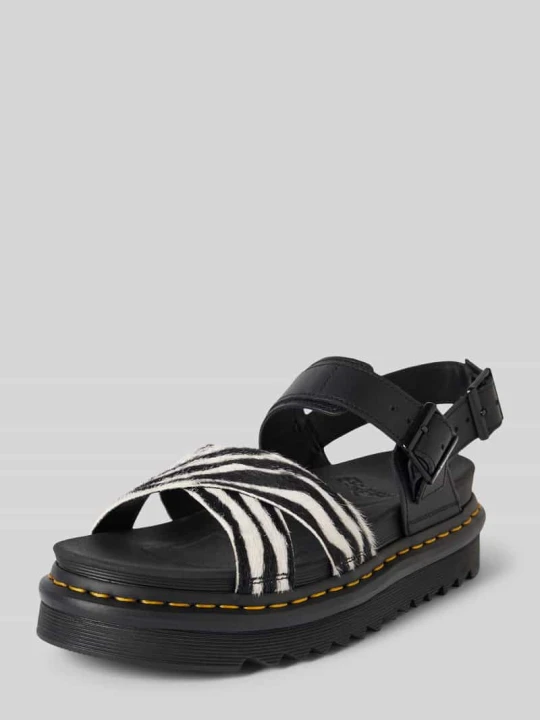Zdjęcie produktu Sandały na platformie ze zwierzęcym nadrukiem model ‘Voss II’ Dr. Martens Czarny