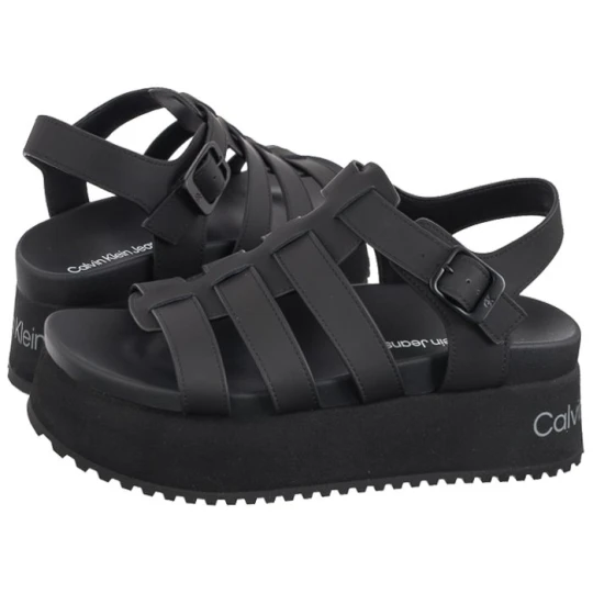 Zdjęcie produktu Sandały Platform Buckle Rubber Mg Mtl Triple Black YW0YW01513 0GT (CK509-b) Calvin Klein
