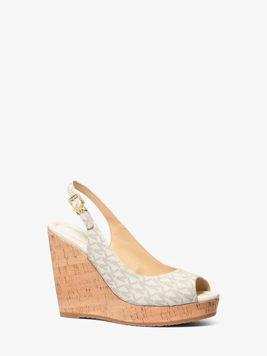 Zdjęcie produktu Sandały Rosie na koturnie z charakterystycznym logo Michael Kors