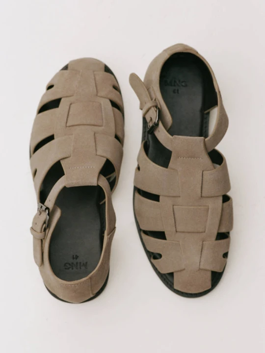 Zdjęcie produktu Sandały rzymianki z zamszowej skóry beżowy - Mężczyzna - MANGO MAN