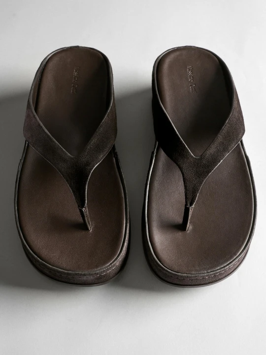 Zdjęcie produktu Sandały Skórzane Na Platformie - Brązowy - Massimo Dutti - Female